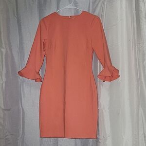 LIKELY designer pink crew neck shift dress